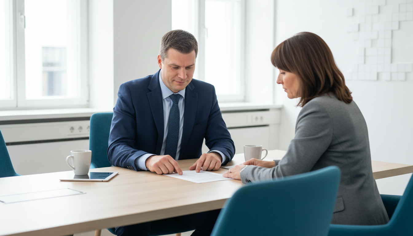 René Hoyer giving a client an independent IT second opinion on documents